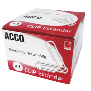 CLIP STANDAR ACCO #1 C/100 PAQUETE DE 10 CAJAS