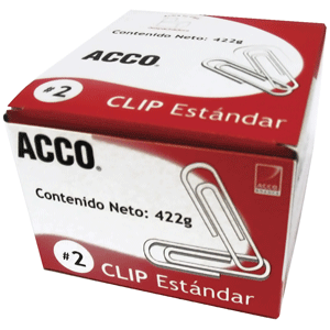 CLIP STANDAR ACCO #2 C/100 PAQUETE DE 10 CAJAS