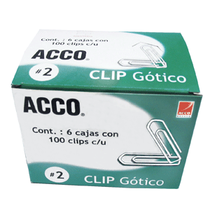 CLIP GÓTICO #2 C/100 PAQUETE DE 6 CAJAS CLIP GÓTICO #2 C/100 PAQUETE DE 6 CAJAS