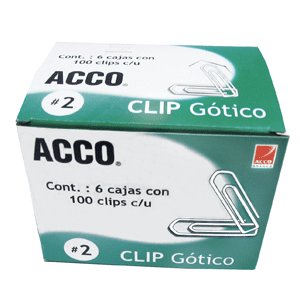 CLIP GÓTICO #2 C/100 PAQUETE DE 6 CAJAS