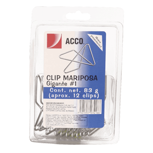 CLIP MARIPOSA #1 BLISTER CON 12 PIEZAS CLIP MARIPOSA #1 BLISTER CON 12 PIEZAS