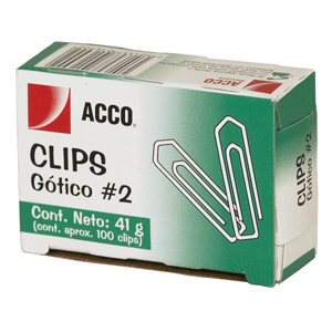 CLIP GOTICO #2 CAJILLA CON 100 PIEZAS CLIP GOTICO #2 CAJILLA CON 100 PIEZAS