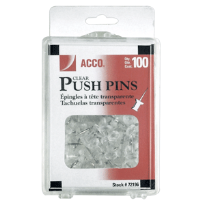 PINS CON CABEZA PLASTICA ACCO TRANSPARENTES C/100 PINS CON CABEZA PLASTICA ACCO TRANSPARENTES C/100