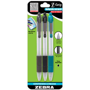 BOLIGRAFO ZEBRA Z-GRIP NEGRO 1U BOLIGRAFO ZEBRA Z-GRIP NEGRO 1U