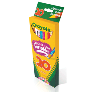 LAPICES DE COLORES CRAYOLA BORRABLES ESTUCHE C/20
