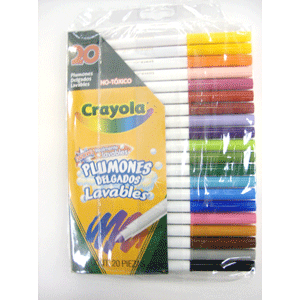 MARCADORES LAVABLES CRAYOLA ESTUCHE CON 20 PIEZAS