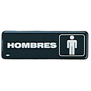 LETRERO BAÑOS HOMBRES 23 X 7.5 CM SABLON