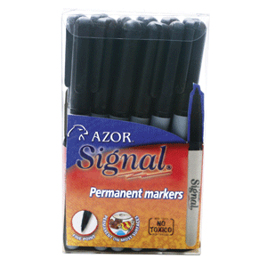 MARCADOR NEGRO PERMANENTE SIGNAL P/F CJ/12