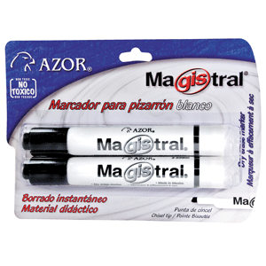 MARCADOR MAGISTRAL COLOR NEGRO BLISTER C/2