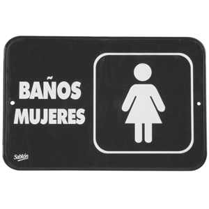 LETRERO BAÑO MUJERES SABLON