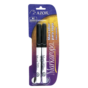 MARCADOR NEGRO PERMANENTE PARA ROPA BL/2 AZOR MARCADOR NEGRO PERMANENTE PARA ROPA BL/2 AZOR