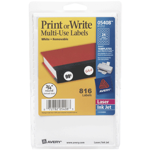 ETIQUETA MULTIUSO REMOVIBLE BLANCA 1.9 CM PAQ 1008