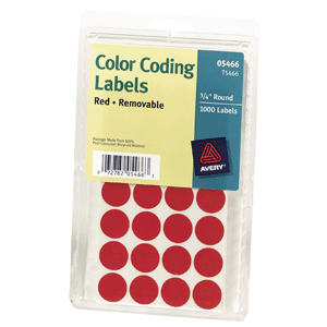 ETIQ CIRC AVERY 3/4 ROJO C816 ETIQ CIRC AVERY 3/4 ROJO C816