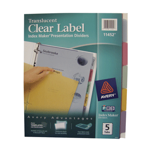 DIVISION PLASTICA P/5 COLORES P/INKJET/LASER AVERY DIVISION PLASTICA P/5 COLORES P/INKJET/LASER AVERY