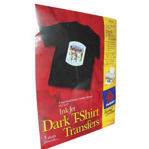 HOJAS TRANSF T-SHIRT NEGRA C/5