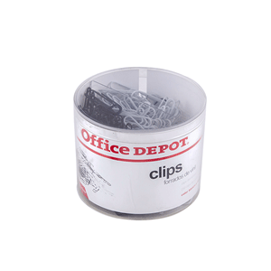 CLIPS OFFICE DEPOT FORRADOS DE VINIL BLANCO/NEGRO