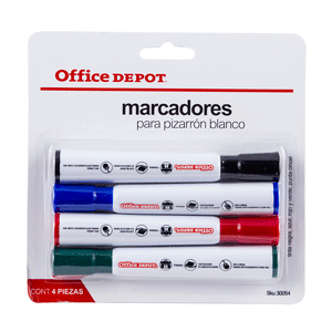 MARCADOR PARA TABLERO SET DE 4 COL.OFFICE DEPOT