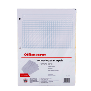 HOJAS CUADRO GRANDE C7 T/CARTA P/100 OFFICE DEPOT