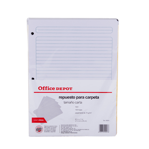 HOJAS RAYADAS T/CARTA P/100 OFFICE DEPOT