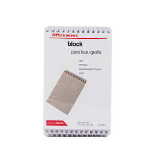 BLOCK OFFICE DEPOT PARA TAQUIGRAFIA (CORTO, 80HJS)