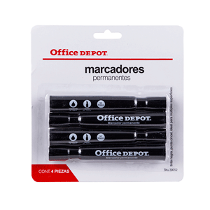 MARCADOR PERMANENTE COLOR NEGRO B/4 OFFICE DEPOT MARCADOR PERMANENTE COLOR NEGRO B/4 OFFICE DEPOT