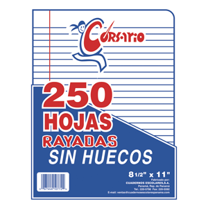 HOJAS RAYADAS CARTA SIN ORIFICIOS PAQUETE CON 250