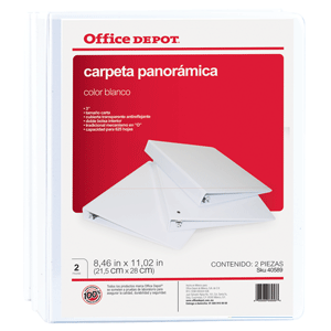PORTAFOLIO 3""" BLANCO PANORAMICO PK/2 OFFICE DEPOT PORTAFOLIO 3""" BLANCO PANORAMICO PK/2 OFFICE DEPOT