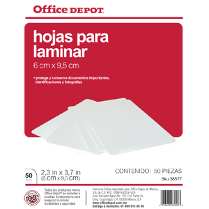MICA TERMICA 6X9.5 CM PK/50 OFFICE DEPOT MICA TERMICA 6X9.5 CM PK/50 OFFICE DEPOT