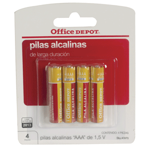 BATERIA ALKALIANA AA 4PK OFFICE DEPOT BATERIA ALKALIANA AA 4PK OFFICE DEPOT