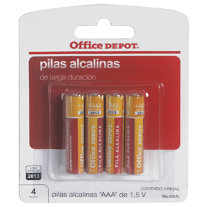 BATERIA ALKALINA AAA 4PK OFFICE DEPOT BATERIA ALKALINA AAA 4PK OFFICE DEPOT