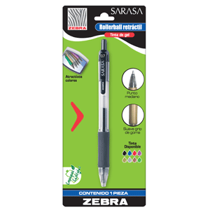 ROLLERBALL SARASA TINTA DE GEL COLOR NEGRO B/1