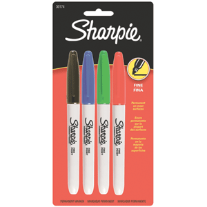 MARCADORES SHARPIE FINE 4CD BASICOS