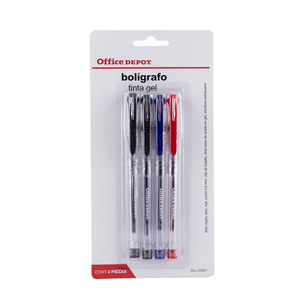 BOLIGRAFO OFFICE DEPOT (GEL/BALLPOINT 0.6MM/4 PZS)