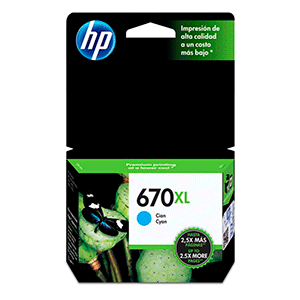 CARTUCHO HP 670 CYAN ALTO R CARTUCHO HP 670 CYAN ALTO R
