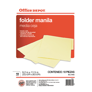 FOLDER CARTA  MANILA OD C/10 PZAS