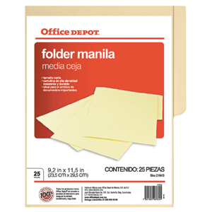 FOLDER CARTA  MANILA OD C/25 PZAS