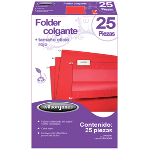 FOLDER COLGANTE W.J.OF.ROJO 25 FOLDER COLGANTE W.J.OF.ROJO 25