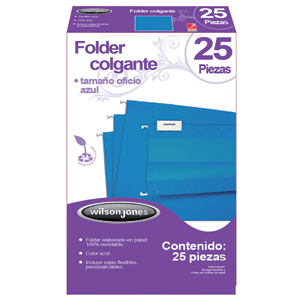 FOLDER COLGANTE W.J.OF AZUL 25 FOLDER COLGANTE W.J.OF AZUL 25