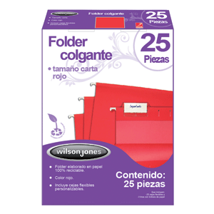 FOLDER COLGANTE W.J.CTA ROJO FOLDER COLGANTE W.J.CTA ROJO