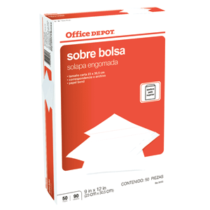 SOBRE OFFICE DEPOT BOLSA BLANCO CARTA 50U