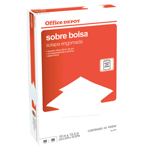 SOBRE OFFICE DEPOT BOLSA BLANCO OFICIO 50U SOBRE OFFICE DEPOT BOLSA BLANCO OFICIO 50U
