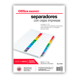SEPARADOR C/CEJAS IMPRESAS1-10 SEPARADOR C/CEJAS IMPRESAS1-10
