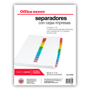 SEPARADOR C/CEJAS IMPRESAS1-15 SEPARADOR C/CEJAS IMPRESAS1-15