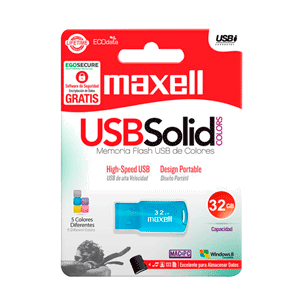 USB MAXELL SOLID 32GB AZUL