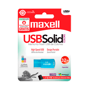 USB MAXELL SOLID 32GB AZUL USB MAXELL SOLID 32GB AZUL