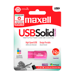 USB MAXELL SOLID 32GB ROSA