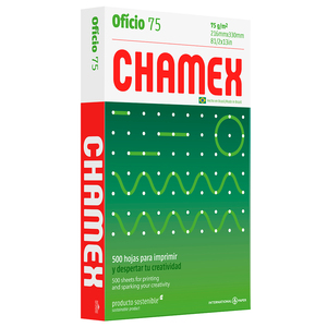 PAPEL CHAMEX OFICIO BLANCO 20 LIBRAS RESMA