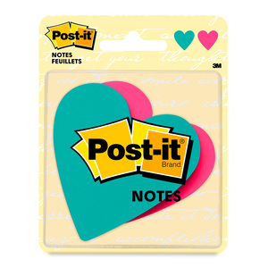 POST-IT NOTAS ADHESIVAS DISEÑO CORAZÓN, 2 PADS