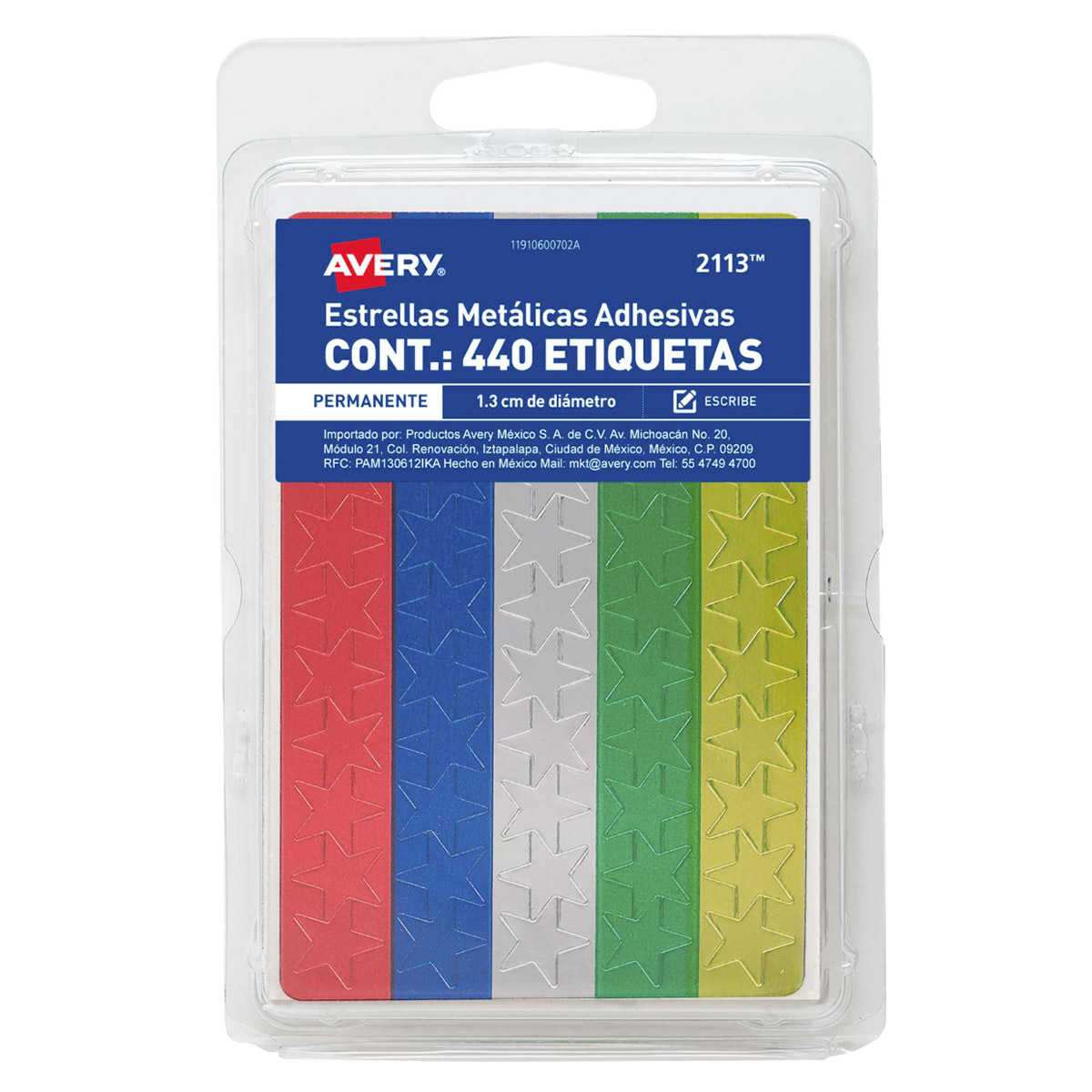 ESTRELLAS VARIOS COLORES METÁLICOS PAQ 440