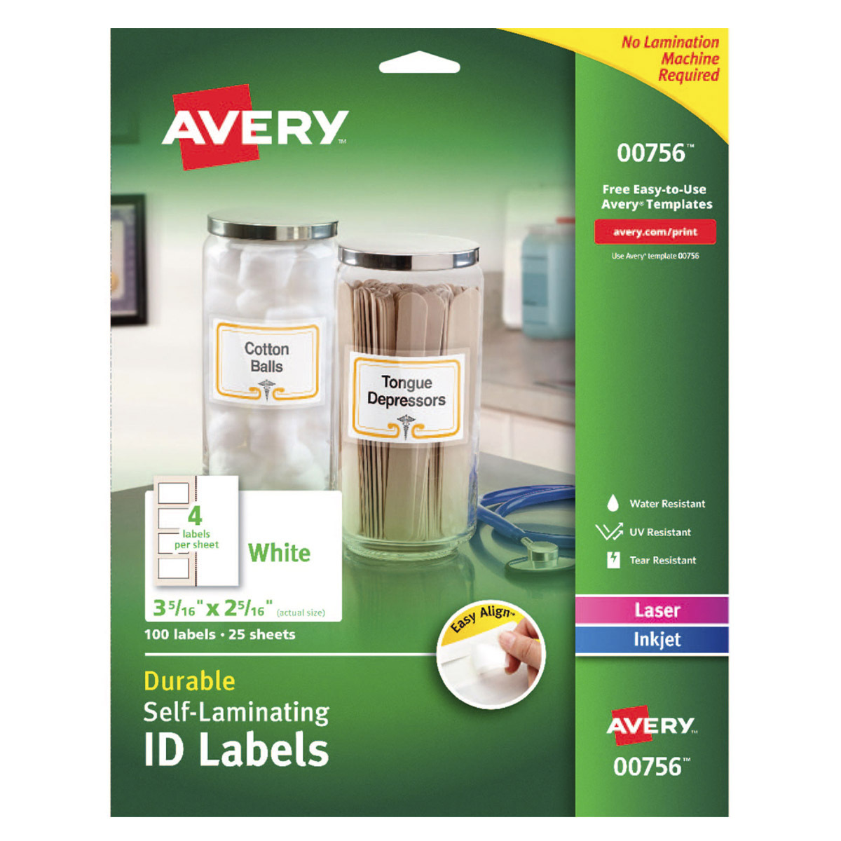 ETIQUETA AUTOLAMINADA 6.6 X 8.4 CM LASER/INKJET PAQ 100